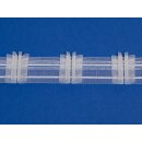 Faltenband 3 oder 4 Falten Gardinenband Kräuselband weiß transparent, Meterware