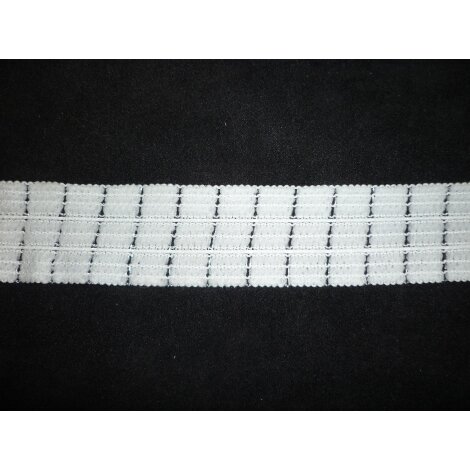 Gardinenband Faltenband Kräuselband Velour Falten variabel 30 mm weiß, Meterware