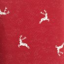 Landhaus Gardine Vorhang Dekoschal springender Hirsch beige rot, fertig genäht