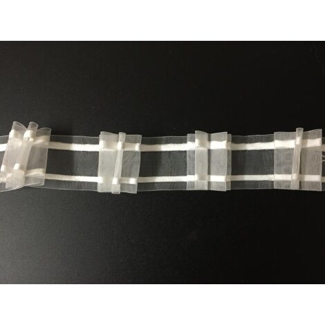 Gardinenband 4 Falten Automatik Faltenband 1:3,0 weiß transparent, Meterware