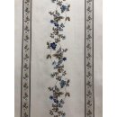 Dekostoff Vorhang Landhaus Streifen Blumen natur blau beige braun blickdicht, Meterware