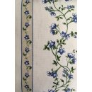 Kissen Kissenhülle Bezug Landhaus Blumen Streifen natur beige blau, 50x50 cm