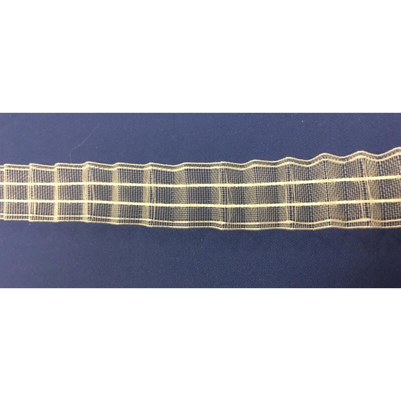 Gardinenband Rolloband Falte variabel 20 mm transparent Meterware 