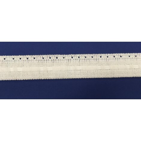 Haftband mit Henkel Locheinzug Flausch Breite 30 mm weiß blickdicht, Meterware