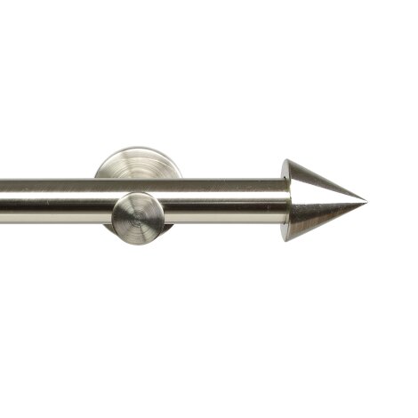 Gardinenstange Fertiggarnitur Kegel modern edelstahloptik 16 mm, div. Längen