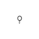Ring mit Faltenlegehaken für Stange Landhaus Kunststoff schwarz, 10 Stück