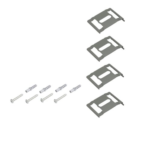 Deckenclip für Flächenvorhangschiene Track 3-4-läufig Metall weiß, silber, 4 Stk