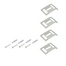 Deckenclip für Flächenvorhangschiene Track 3-4-läufig Metall weiß, silber, 4 Stk 01-weiß