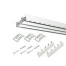 Deckenclip für Flächenvorhangschiene Track 3-4-läufig Metall weiß, silber, 4 Stk 01-weiß