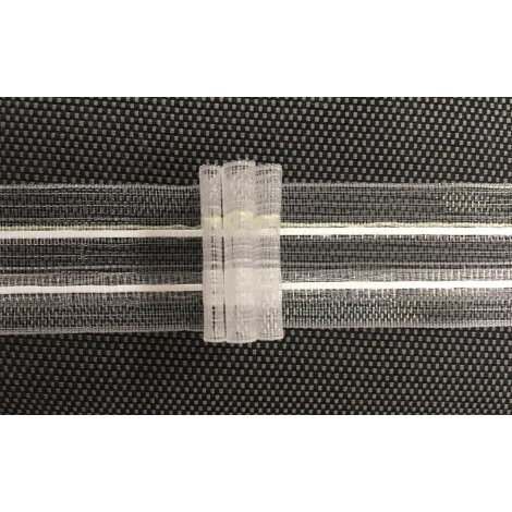 Faltenband 3 Falten Breite 28 mm 1:2,0 weiß transparent, Meterware