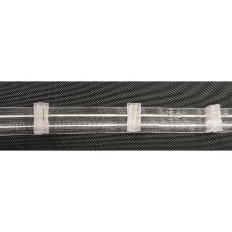 Faltenband 3 Falten Breite 28 mm 1:2,5 weiß transparent, Meterware