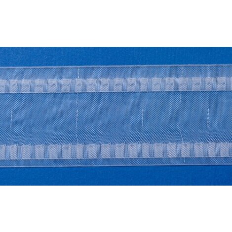 Wellenband Gardinenband variabel weich Breite 75 mm transparent, Meterware