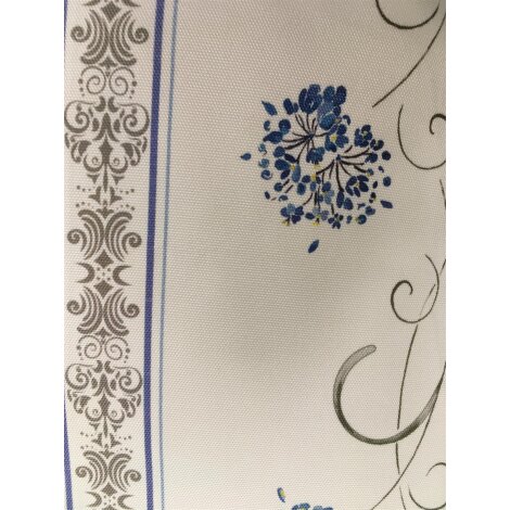 Kisssen Kissenhülle Bezug Blumen natur grau blau, 50 x 50 cm