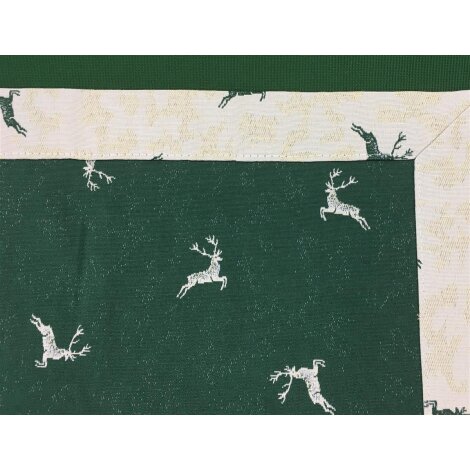 Tischset Platzset mit springendem Hirsch grün natur 45 cm x 35 cm, beidseitig