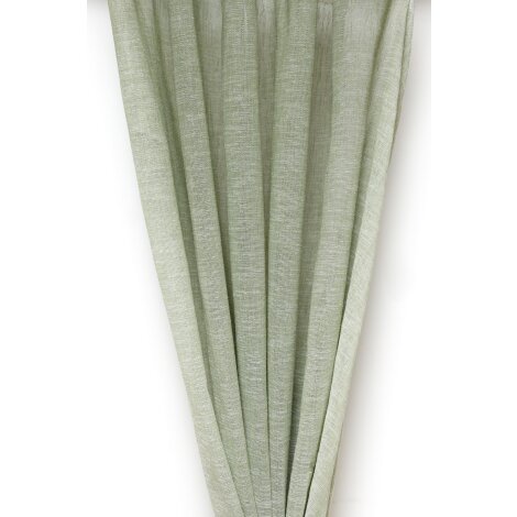 Dekoschal 1 Schal Gardine Vorhang fertig Leinenoptik grün transparent, Höhe 1,95 m