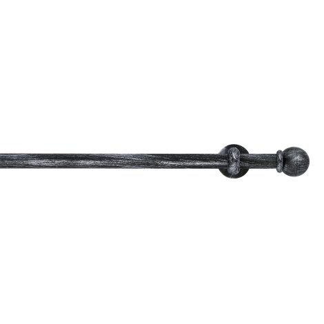 Gardinenstange Vorhangstange Esperanca Kugel 16 mm schwarz silber m. Ringe, 1lfg