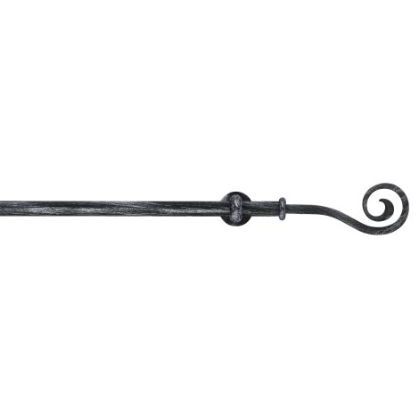 Gardinenstange Vorhangstange Esperanca Spirale 16 mm schwarz silber Ringe, 1lfg