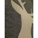 Kissenhülle Kissen Bezug Landhaus Chenilleoptik Hirsch anthrazit grau, 45 x 45 cm