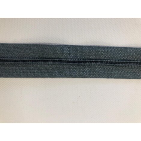 Endlos Spiral-Reißverschluss S0 4 mm Kunststoff nicht teilbar, Meterware mittelgrau (TA 013)