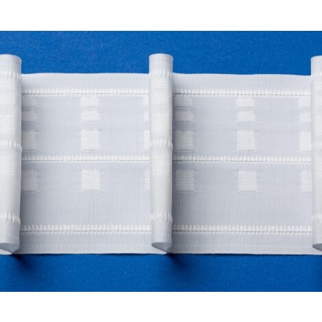 Faltenband mit 1 Falte Flachfalte Stehfalte 100 mm weiß blickdicht, Meterware
