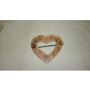 Raffhalter Dekospange Herz aus Massiv-Holz Gummiband braun