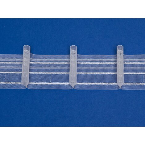 Faltenband Gardinenband Reihband 1er-Falte breit weiß transparent, Meterware 2,0