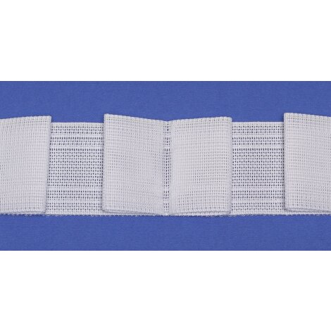 Gardinenband Flauschrücken Flachfalte Gloriette 50 mm 1:2,5 weiß, Meterware